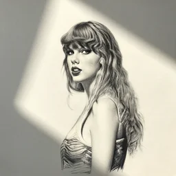 taylor swift, crayon art, kid's drawing