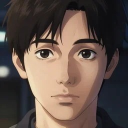 A potrait of a man with big and cute eyes, fine-face, realistic shaded perfect face, fine details. Night setting. Very anime style. Realistic shaded lighting poster by Ilya Kuvshinov katsuhiro, magali villeneuve, artgerm, Jeremy Lipkin and Michael Garmash, Rob Rey and Kentarõ Miura style, trending on art station