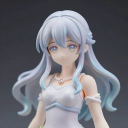 figure photography of isolated magical girl vinyl figure, fine - face, holographic undertones, anime stylized, perfect proportions, fine delicate details, ethereal lighting realistic design by james jean - h 6 4 0
