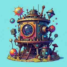 factorio, psychedelic art, steampunk art, trending on artstation