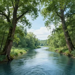 Trees bleeding into the sky Sky flowing into the river River breathing into the ground