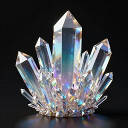 material study, photo realistic 3 d render, holographic crystals, translucent, beautiful, colorful, sharp focus, highly detailed, black background