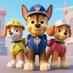 paw patrol as real life human characters, furry, photorealistic, cinematic, 3 5 mm