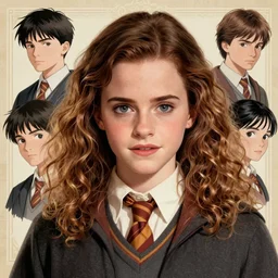 Poster artwork, Emma Watson as Hermione Granger, magnificent, medium close up, details, sharp focus, elegant, highly detailed, illustration, by Jordan Grimmer and greg rutkowski and PiNe(パイネ) and 薯子Imoko and 香川悠作 and wlop!! and maya takamura, intricate, beautiful, Trending artstation, pixiv, digital Art