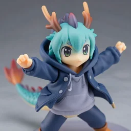 complete figure of dragon wearing comfy clothes, scales, personification, tsurime eyes, tareme eyes, eyes by kon satoshi, ^. ^ eyes, dynamic pose, amiami, aniplex, kotobukiya, beautiful composition, 4 5 mm lens, focal length 2, hdr, close up, high angle