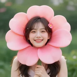 happy beautiful digital flower woman