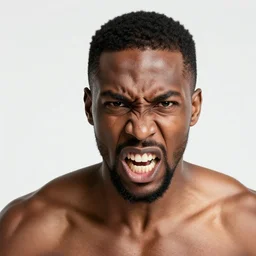 photography, portrait of angry black man, rage, high detail