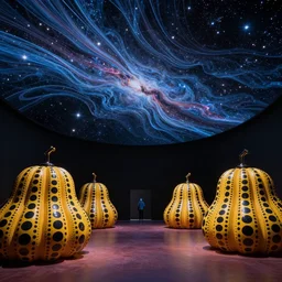 halls of space, dream waves on the starfields by ben wanat and yayoi kusama ; fantasy ; scifi