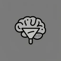 minimalist logo icon for a wandering mind, brain, one mind, funnel, retro psychology, victo ngai, kilian eng, lois van baarle