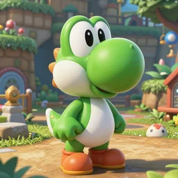 highly detailed portrait, yoshi from nintendo, unreal engine, detailed and intricate environment