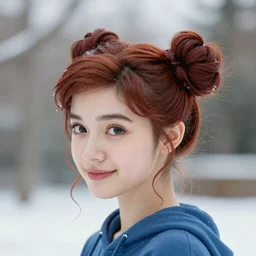 Ariel winter with space buns hairstyle,