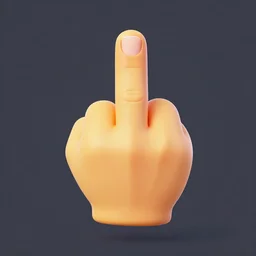 ios middle finger emoji 3 d rendered