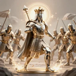 a king leading his men into battle, 8 k, smooth, power aura, sharp details