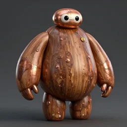 a medieval fantasy baymax made out of wood and copper, digital art, trending on artstation