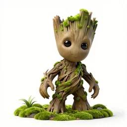green groot with moss, bright art masterpiece artstation. 8 k, sharp high quality artwork in style of jose daniel cabrera pena and greg rutkowski, concept art by tooth wu, blizzard warcraft artwork, hearthstone card game artwork