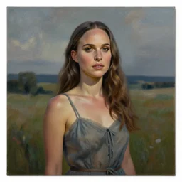 A painting of Natalie Portman, by Jeremy Mann