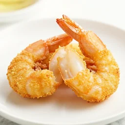 breaded scampi cut in half