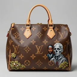 Louis Vuitton bag of weed painting by aaron brooks, chris dyer, android jones, and alex grey, highly detailed, high quality, high definition
