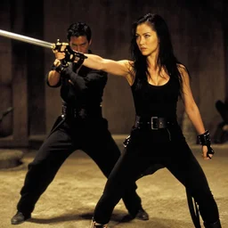 black mamba played by uma thurman killing bill in the movie kill bill.