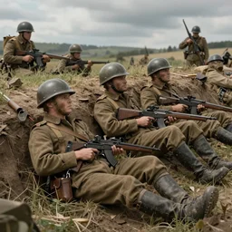 anthro animal soldiers in a trench resting in the style of WW1 propaganda trending on artstation deviantart Pinterest detailed High Resolution HD 8k