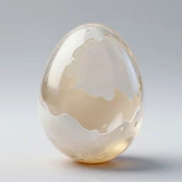 half of an empty translucent dragon egg, realistic, highly detailed, photographic,