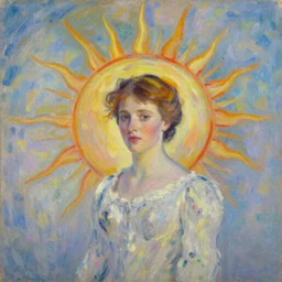 The queen of the sun, by Simon Stålenhag and Claude Monet, oil on canvas