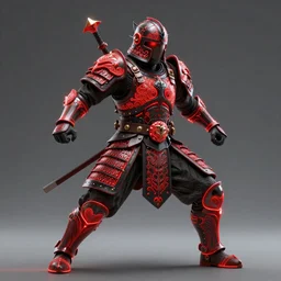 maya warrior in a ornated armor preparing for war, full body, dynamic pose, red and black neon, concept art, intricate details, highly professionally detailed, cgsociety, highly detailed -