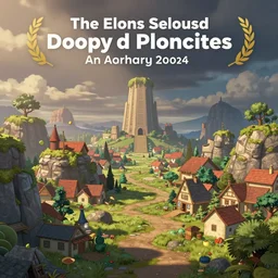 cartoon scene, wide, interesting, depth and knowlege