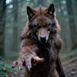 film still of a funny looking werewolf with his hand extended in an american werewolf in london