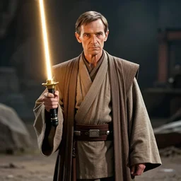mr beans as a jedi master, star wars, photo, realistic detail