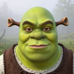 closeup portrait, stalin as shrek in a foggy swamp, natural light, sharp, detailed face, magazine, press, photo, steve mccurry, david lazar, canon, nikon, focus