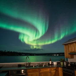 Aurora Borealis!? At this time of year, at this time of day, at this part of the country, localized entirely within your kitchen?!