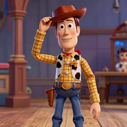 tom hanks starring as woody in live - action photorealistic toy story.