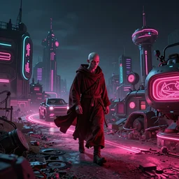 vaporwave belgian monk, outrun, neon