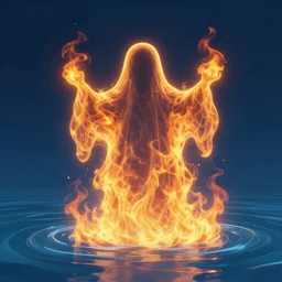 ghost made of fire and inferno glorious energy of water