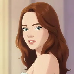 emma stone in anime art style