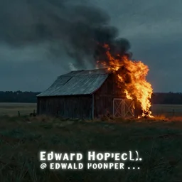 burning barn, edward hopper, sad, lonely, emo rap cover, mixtape
