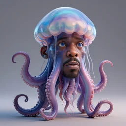 50 Cent as Thomas the Train face , tentacles, unnatural shapes, jellyfish, insect, octane render, 3d digital art by beeple, unreal engine 5, award winning
