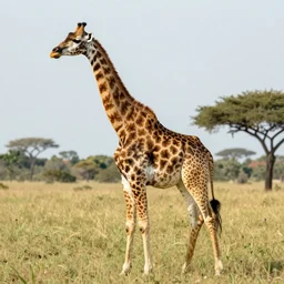 cat giraffe hybrid, bold natural colors, national geographic photography, masterpiece, full shot, grass, award winning
