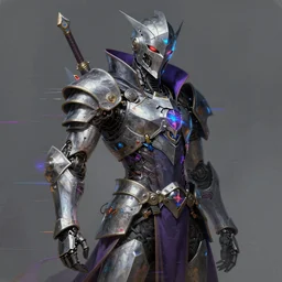 a glitch art painting of cyberpunk cyborg knight / wizard trending on artstation deviantart pinterest detailed realistic hd 8 k high resolution