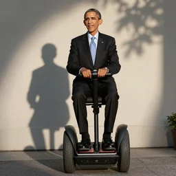Barack obama sitting on a segway