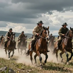 promotional movie still rendered in 8 k hq 3 d octane ue 5, of an action shot from little bighorn, majestic action, focusing on the offset center of the scene, intense dramatic hdr, natural light, cinematic lighting, extremely high detail, photorealistic