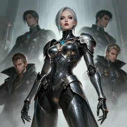 cyberpunk princess, body gothic cyber armor, low view, by vladimir volegov and alexander averin and delphin enjolras and daniel f. gerhartz intricate elegant highly detailed digital art, artstation