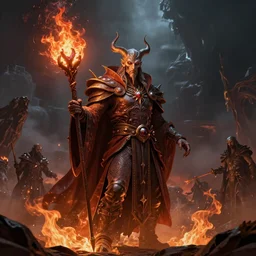 majestic fiery Sauron the shadow Necromancer wizard by Mark Brooks, Donato Giancola, Victor Nizovtsev, Scarlett Hooft, Graafland, Chris Moore