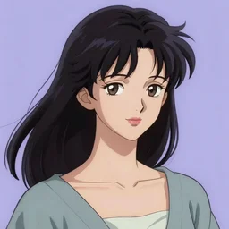 Portrait of an anime girl by thomas kinkade and alphonse mucha, light purple background, majestic, 30mm, digital art, very detailed, concept art, pixiv