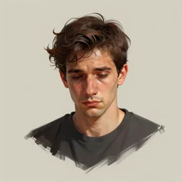 portrait of a sad man by ( ( ( elena sai ) ) ), digital art, trending on artstation