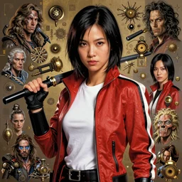 beautiful gemini fantasy character portrait, lucy liu kill bill, hud overlay, ultra realistic, wide angle, intricate details, total recall artifacts, highly detailed by peter mohrbacher, hajime sorayama, wayne barlowe, boris vallejo, aaron horkey, gaston bussiere, craig mullins