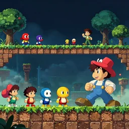 side scrolling landscape iconoclasts, studio ghibli, pixar and disney animation, sharp, rendered in unreal engine 5, highly detailed, digital painting, artstation, terraria, hollow knight, smooth, sharp focus, illustration, wide angle, super smash bross, wallpaper, splash art, promo art, dramatic lighting, art by artgerm and greg rutkowski and bo chen and jin xiaodi