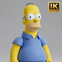 photorealistic blender render portrait of homer j simpson, uncanny, hyperrealism, photoshop, 4 k