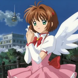 Sakura Kinomoto from cardcaptor sakura ghibl movie style, miyazaki